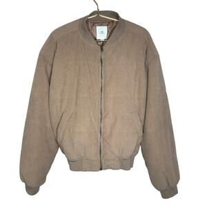 Thread & Supply Camel Corduroy Puffer Bomber Jacket Womens L